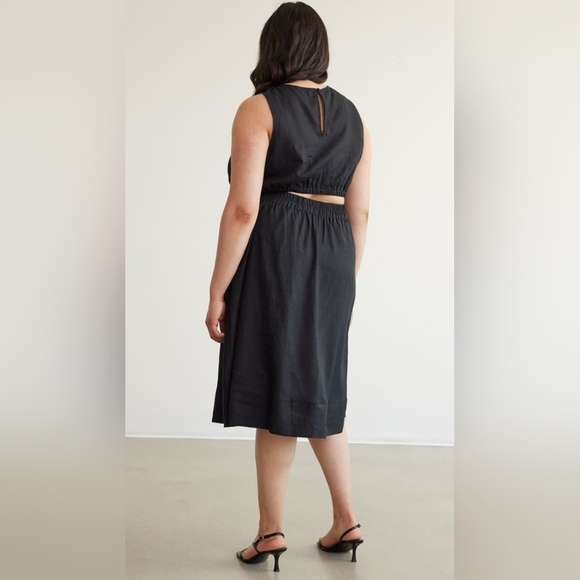 Reitmans Black Sleeveless Linen Blend Cutout Back Dress 3X - Picture 1 of 6